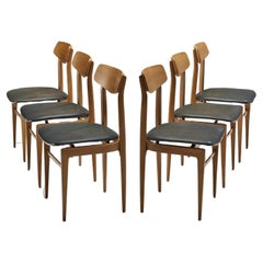 Danish Set of Six Danish Sculptural Chairs in Blonde Wood