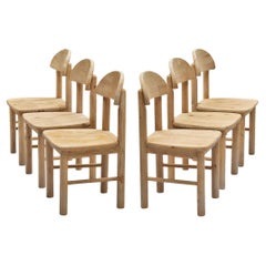 Danish Set of Six Dining Chairs in Solid Pine