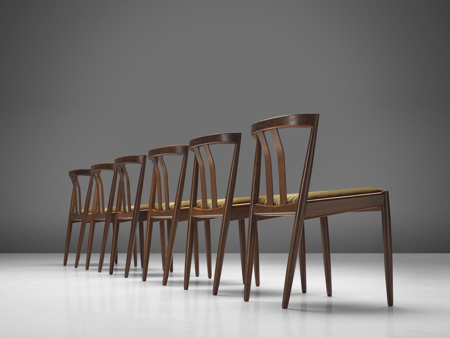 Danish Set of Six Teak Dining Chairs, 1960s In Good Condition In Waalwijk, NL