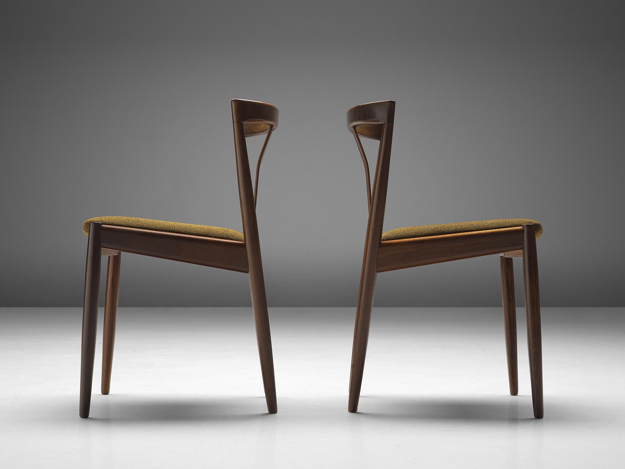 Wool Danish Set of Six Teak Dining Chairs, 1960s