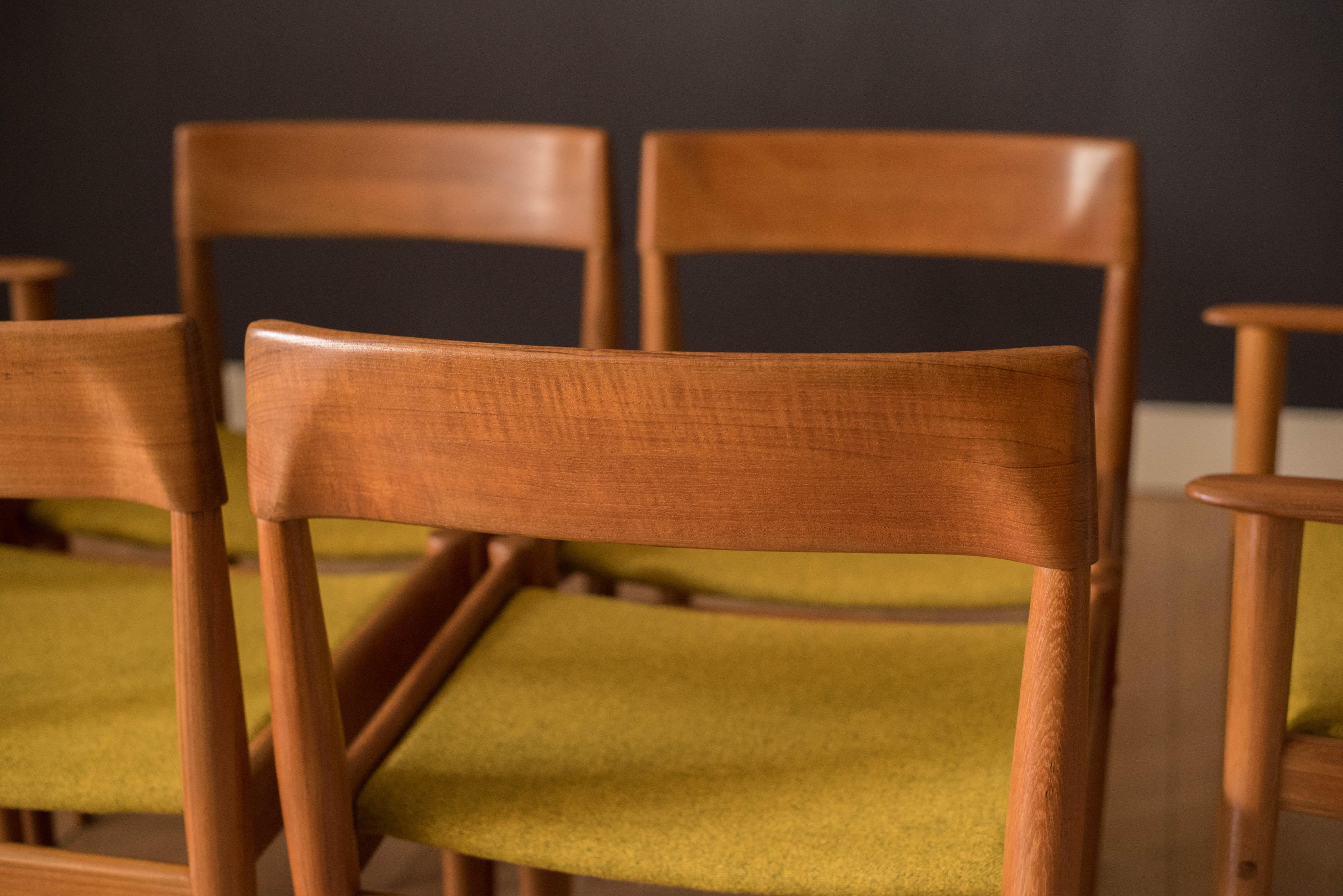 Scandinavian Modern Danish Set of Six Teak Dining Chairs by Grete Jalk for Poul Jeppesen