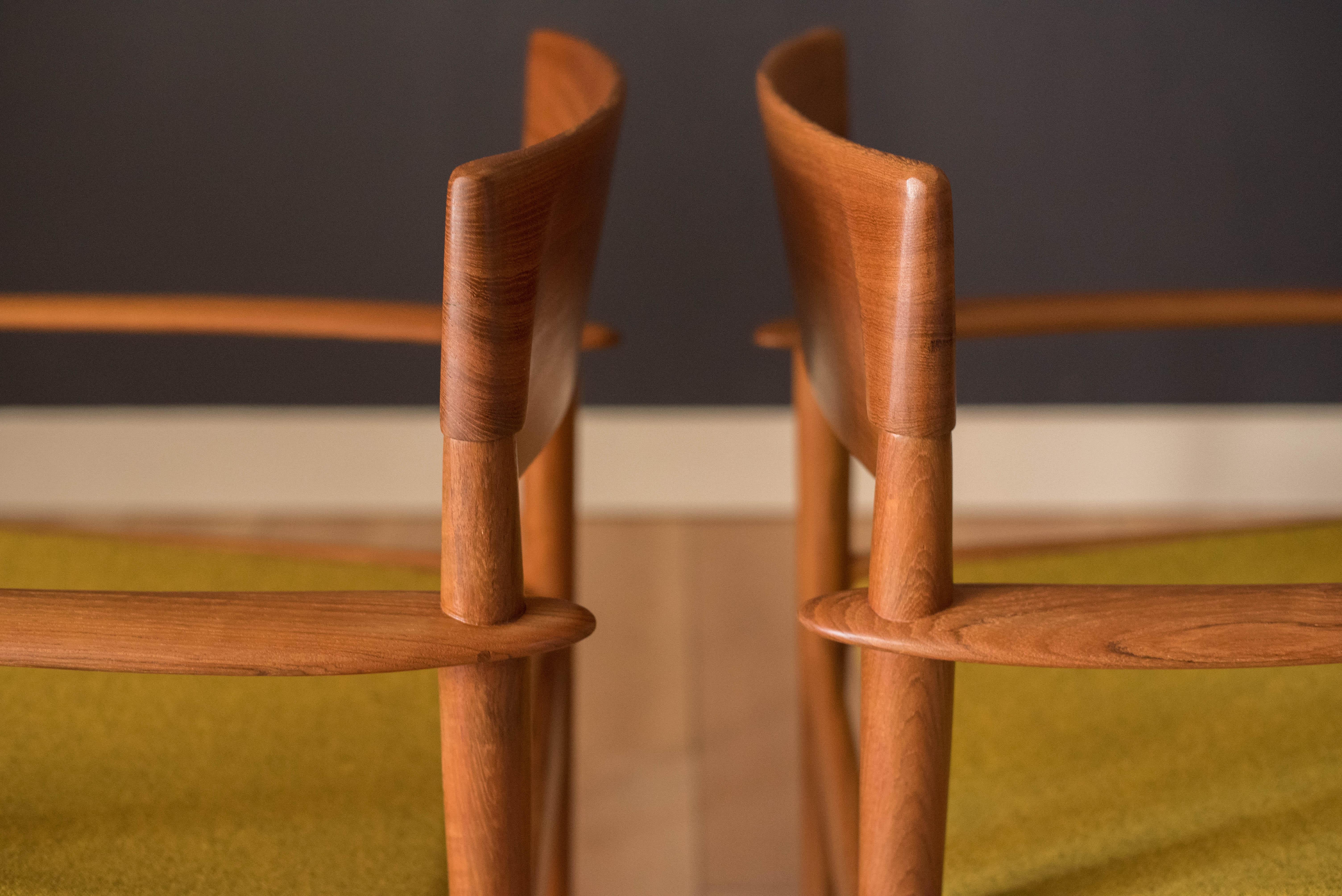 Danish Set of Six Teak Dining Chairs by Grete Jalk for Poul Jeppesen 4