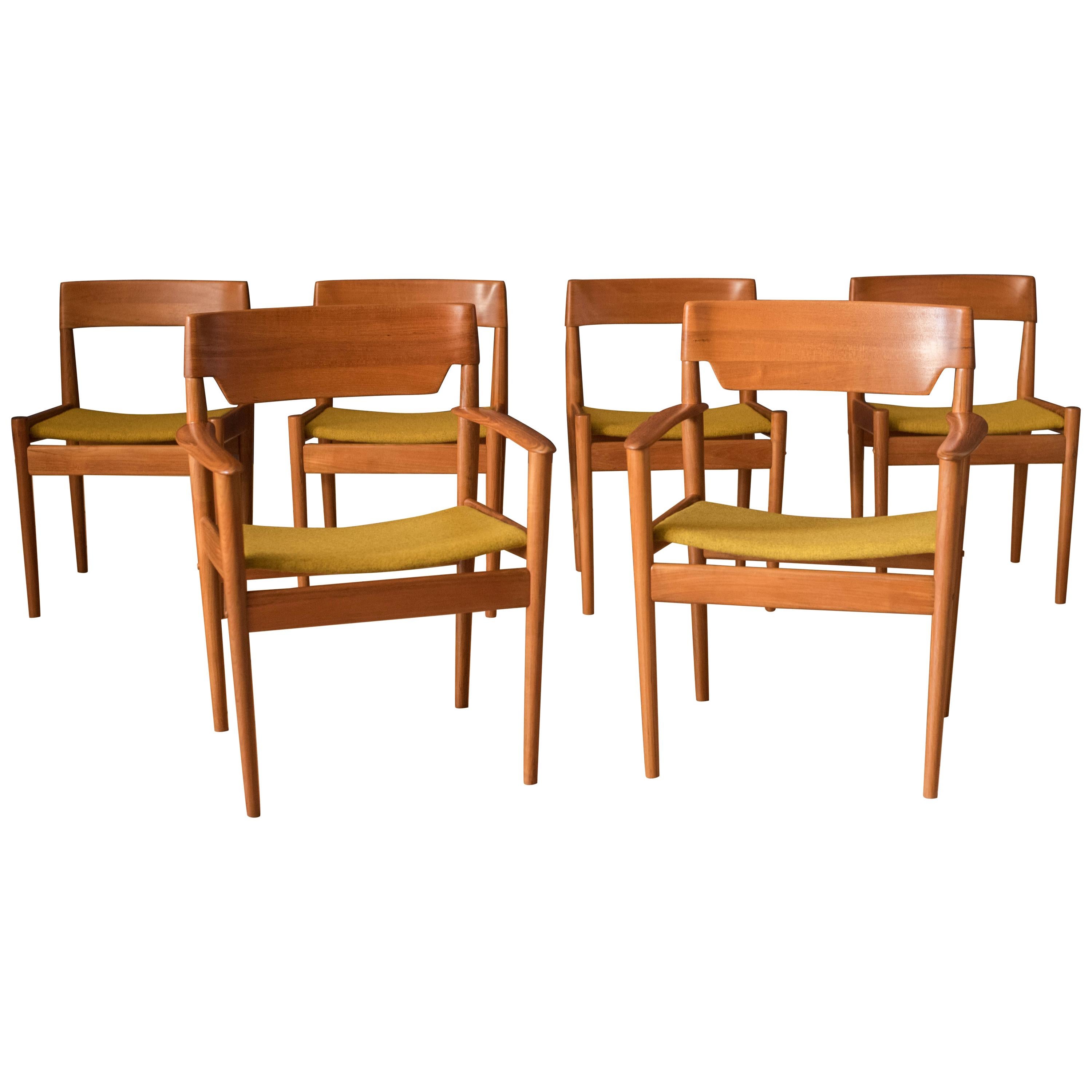 Danish Set of Six Teak Dining Chairs by Grete Jalk for Poul Jeppesen