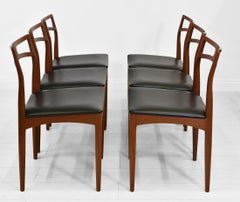 Danish Set of Six Teak Dining Chairs Johannes Andersen for Christian Linneberg
