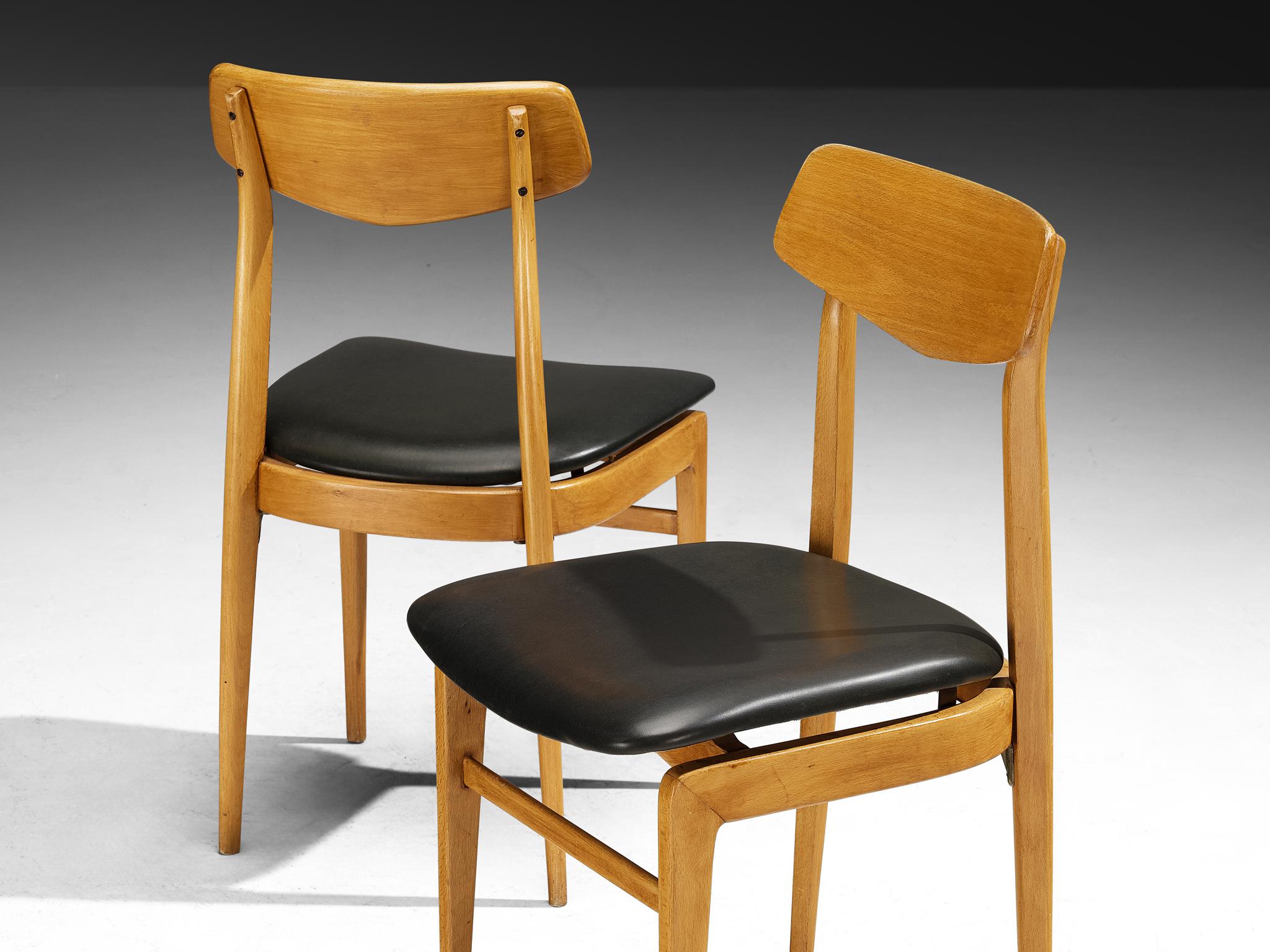 Dänischer Satz von zehn dänischen skulpturalen Stühlen aus blondem Holz (Moderne der Mitte des Jahrhunderts) im Angebot