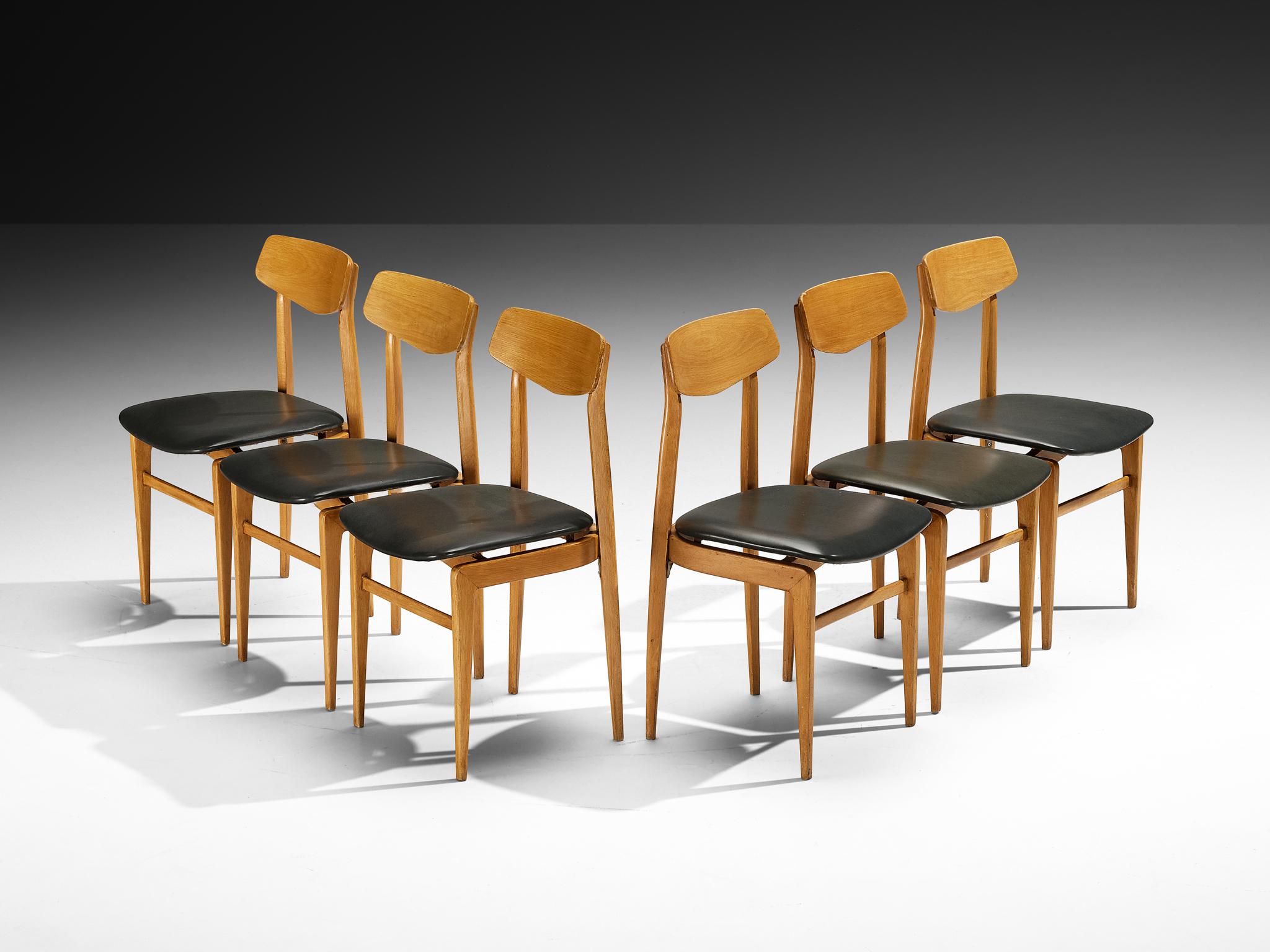 Dänischer Satz von zehn dänischen skulpturalen Stühlen aus blondem Holz im Angebot 2