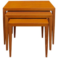 Danish Set of Three Teak Nesting Tables, 1950s