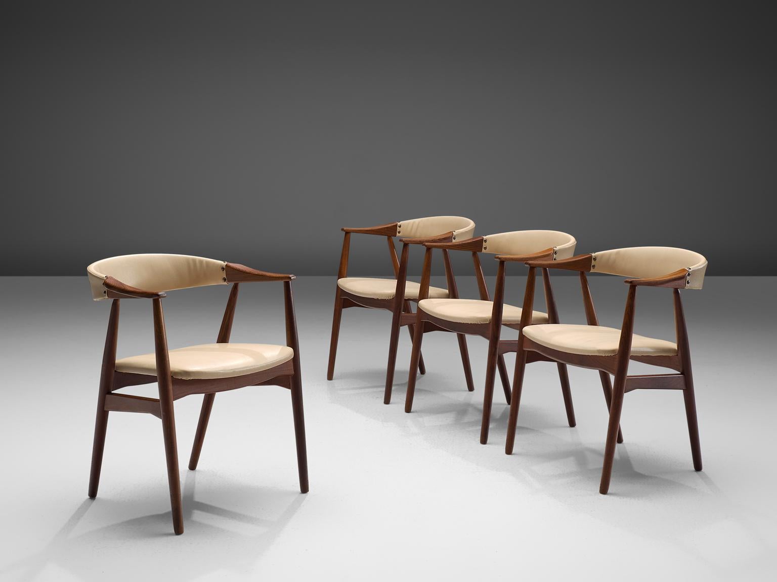 Scandinavian Modern Danish Set of Walnut Dining Chairs