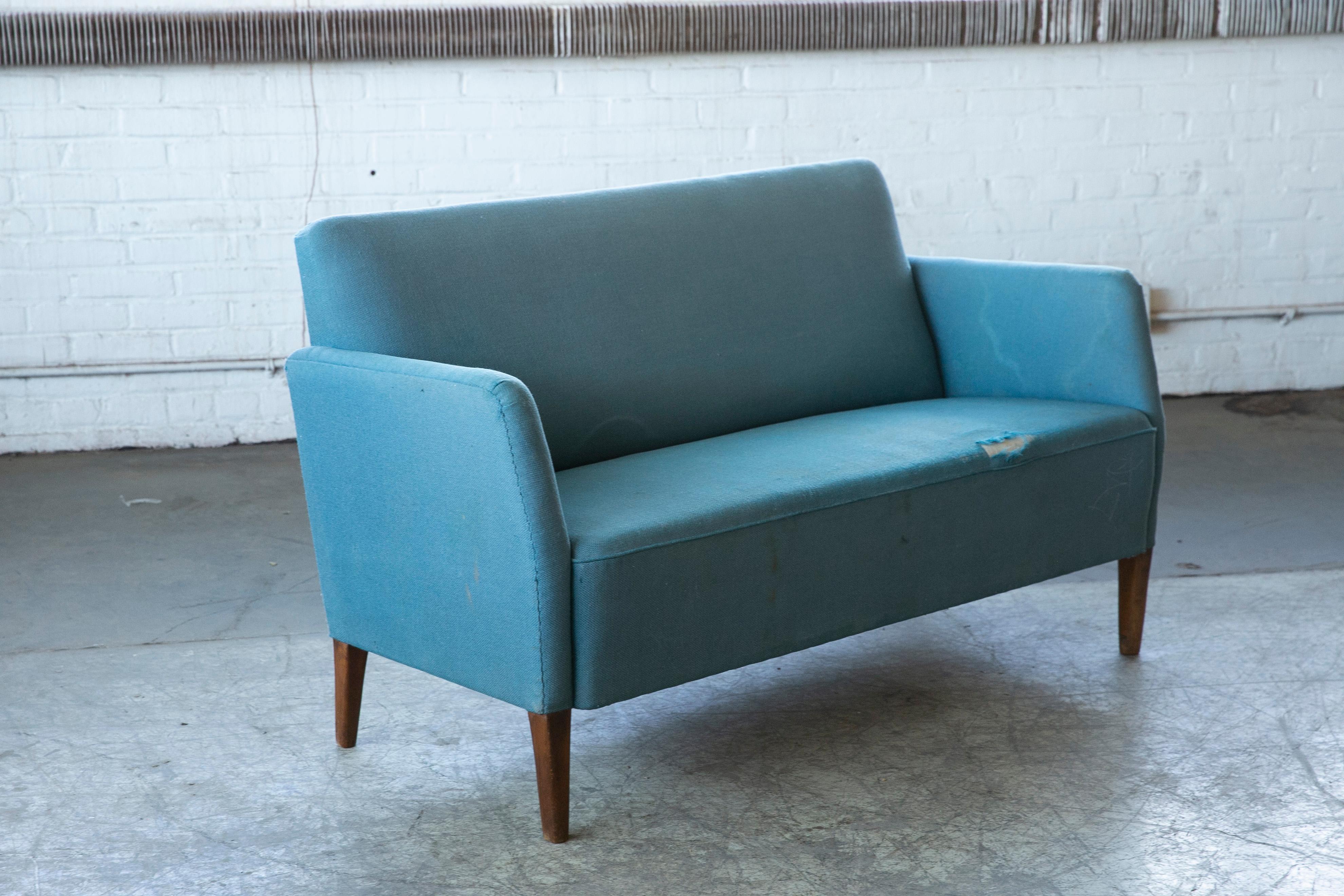 Danish Settee Ca 1950's in the Style of Orla Mølgaard-Nielsen For Sale 4
