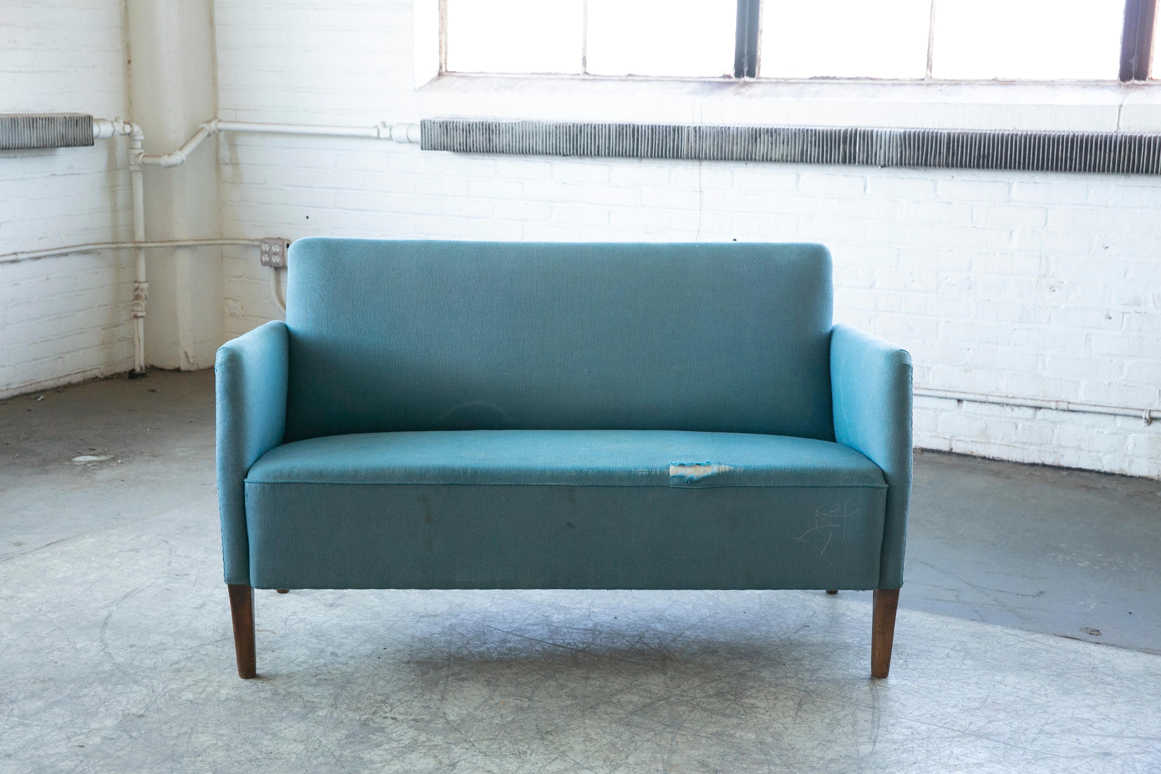 Mid-20th Century Danish Settee Ca 1950's in the Style of Orla Mølgaard-Nielsen For Sale