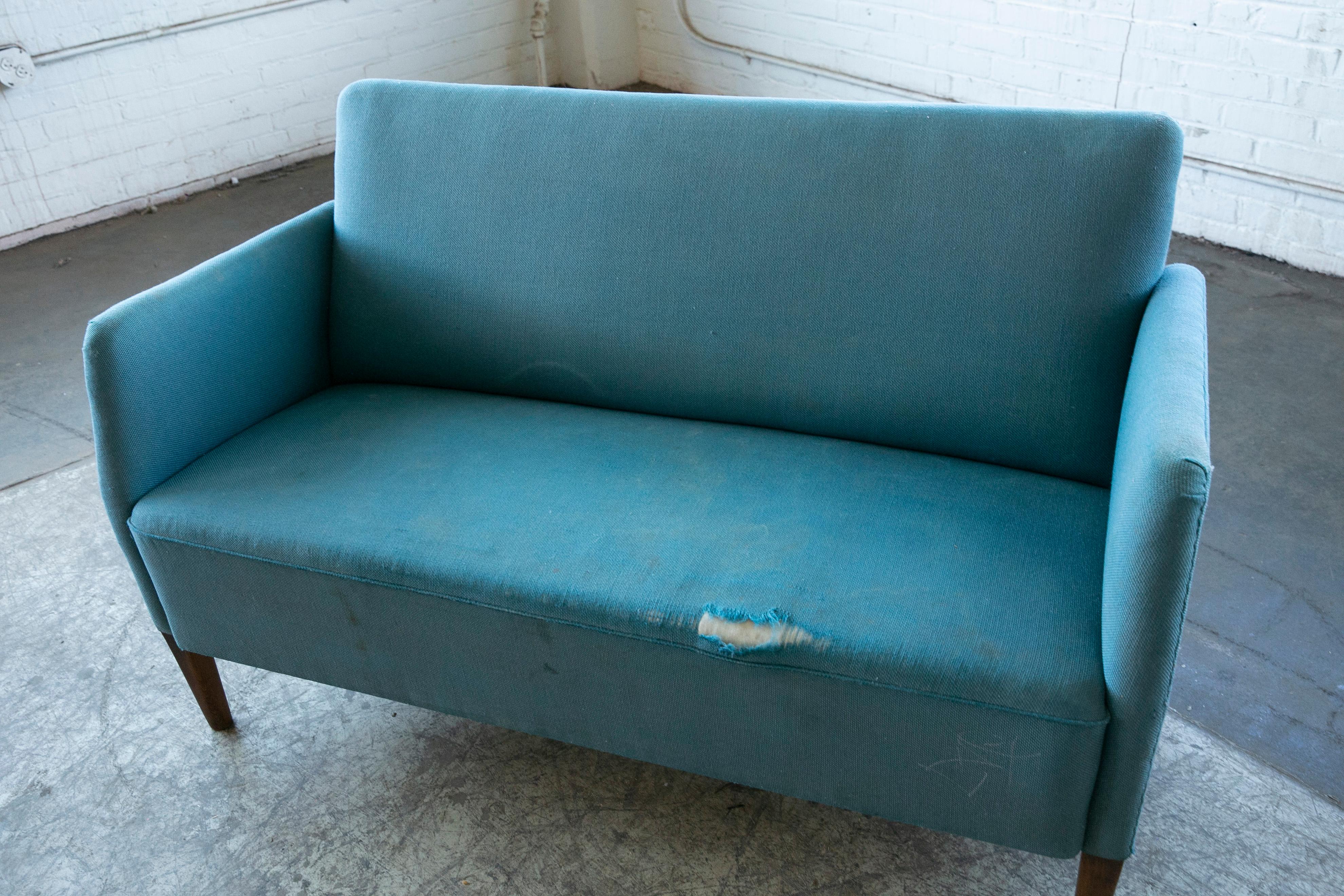 Danish Settee Ca 1950's in the Style of Orla Mølgaard-Nielsen For Sale 1