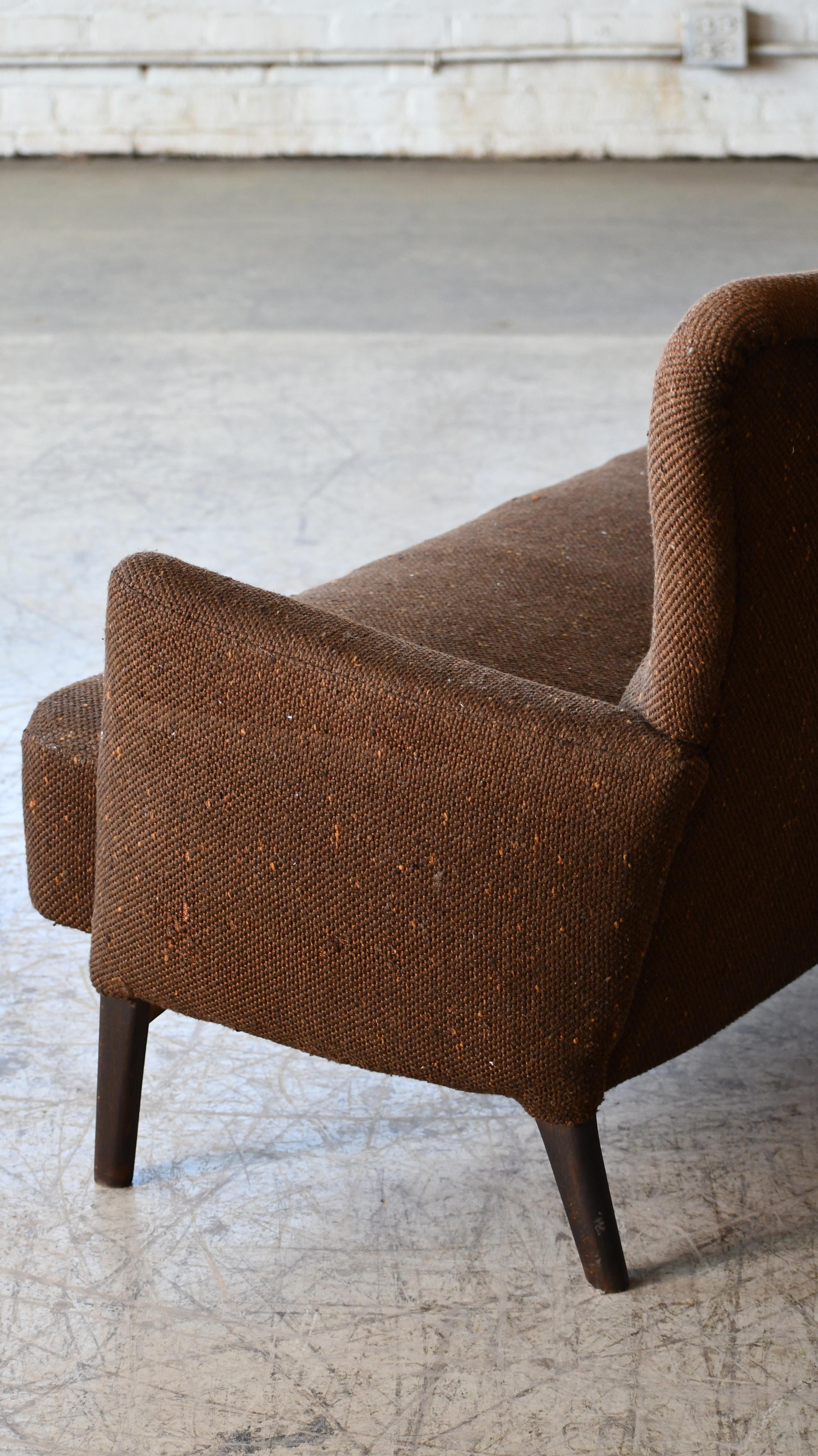 Mid-20th Century Danish Settee from Mid-1950's in Beech and Wool by Fritz Hansen For Sale