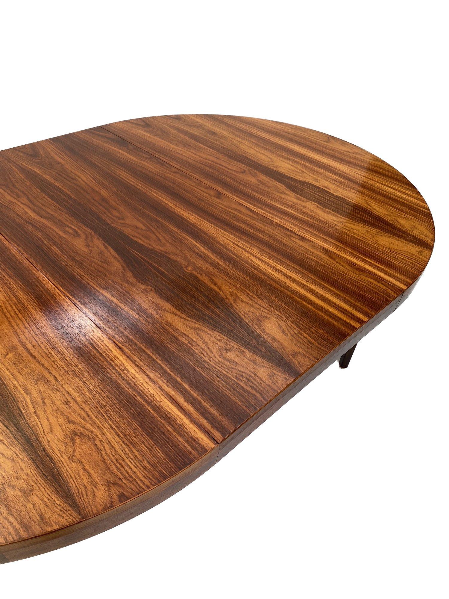 Polished Severin Hansen for Haslev Rosewood Circular Extending Dining Table, Danish 1960s