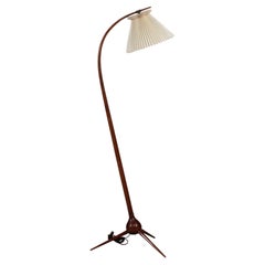 Used Danish Severin Hansen Jr. Bridge Tripod Floor Lamp with Le Klint Shade  1950s