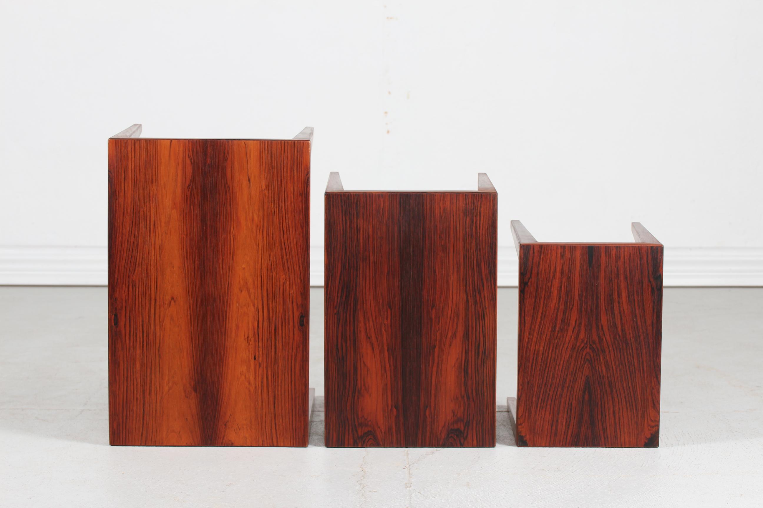 Mid-20th Century Danish Severin Hansen Jr. Nesting Tables of Rosewood by Haslev Furniture, 1960s