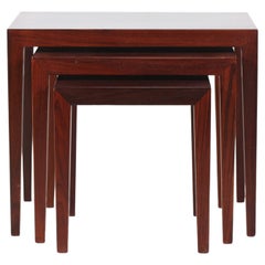 Danish Severin Hansen Jr. Nesting Tables of Rosewood by Haslev Furniture, 1960s