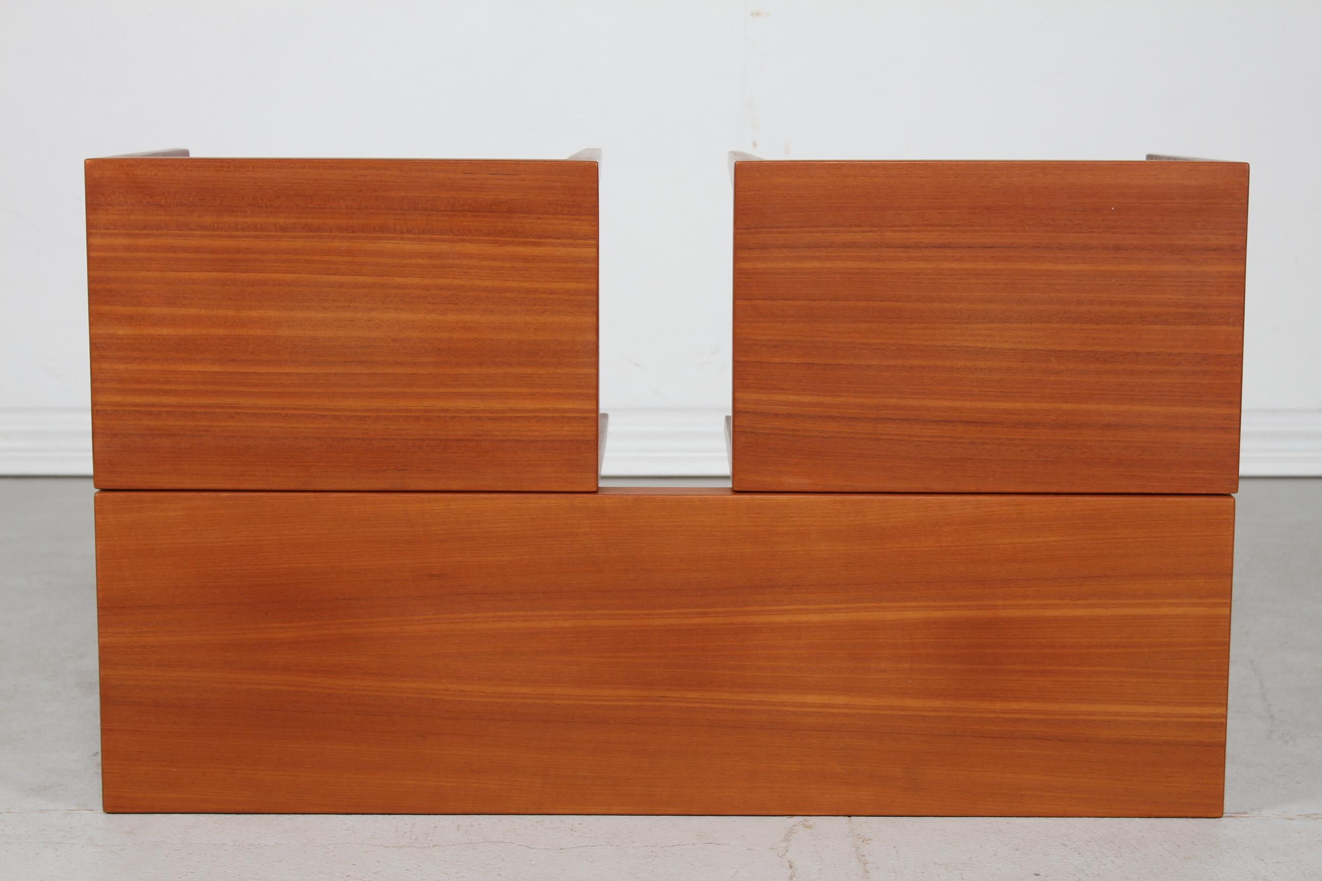 Teak Danish Severin Hansen Set Oblong Nesting Tables of teak by Haslev Furniture 60s For Sale