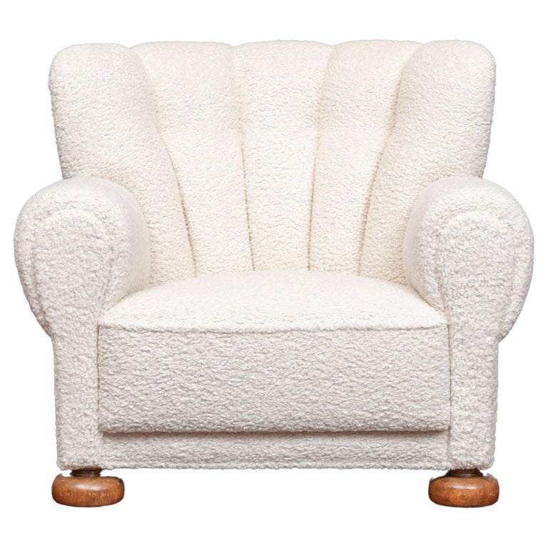 Danish Sheepskin Lounge Chair For Sale