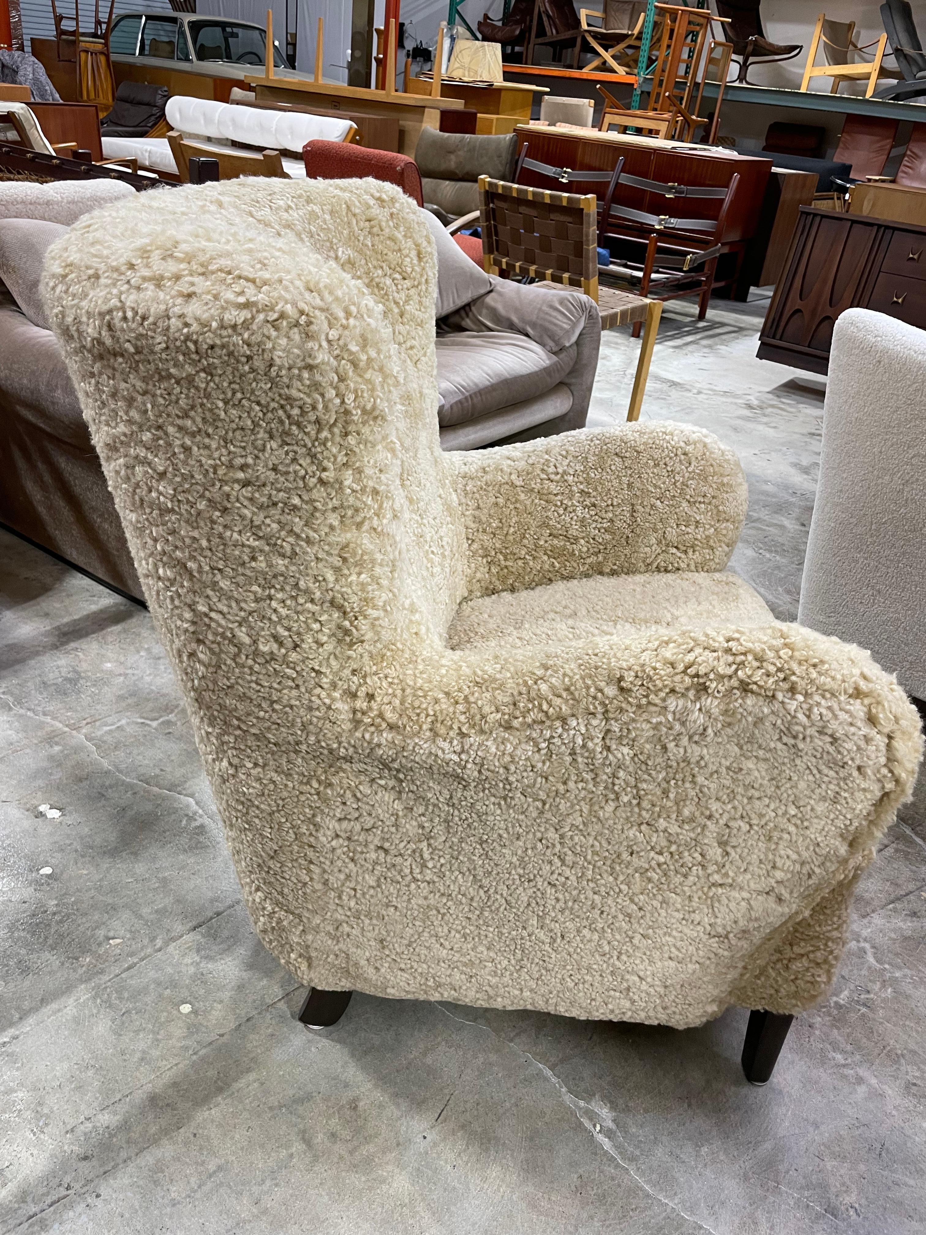 20th Century Danish Sheepskin Lounge Chair