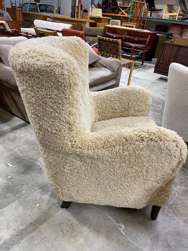 Danish Sheepskin Lounge Chair at 1stDibs danish sheepskin chair