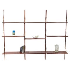 Dänisches Regalsystem aus Teakholz und Messing,  MId Century Design 1960er Jahre