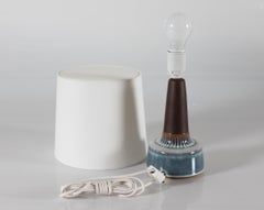 Danish Søholm Ceramic Table Lamp Brown Blue Purple by Einar Johansen, 1960s