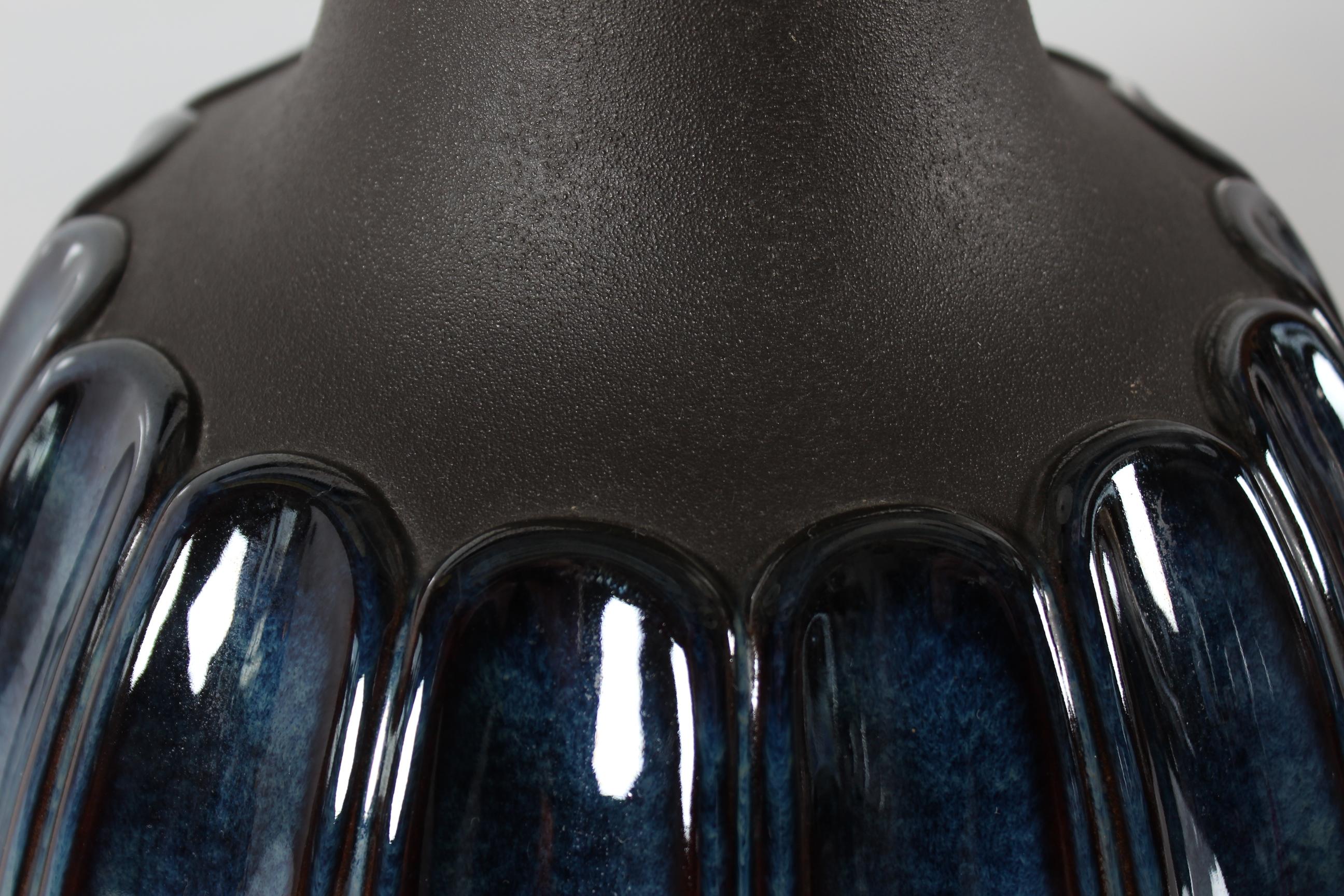 Danish Søholm Large Floor Vase by Einar Johansen with Blue Glossy Glaze, 1960s For Sale 2