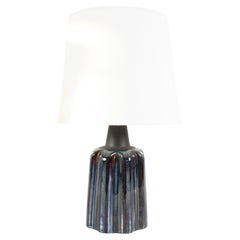 Lampada da tavolo scultorea danese Søholm di Einar Johansen, smalto blu Metà secolo