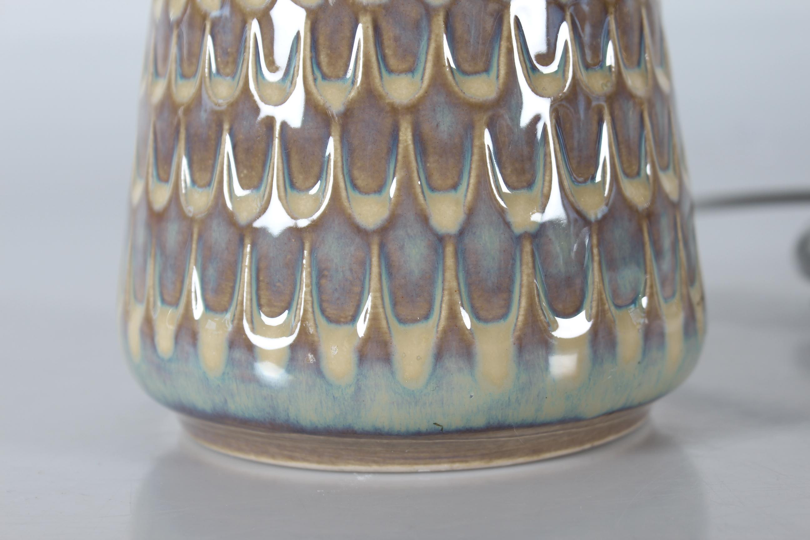 Danish Søholm Table Lamp in Einar Johansen Style, Dusty Lilac and Dusty Yellow  For Sale 4