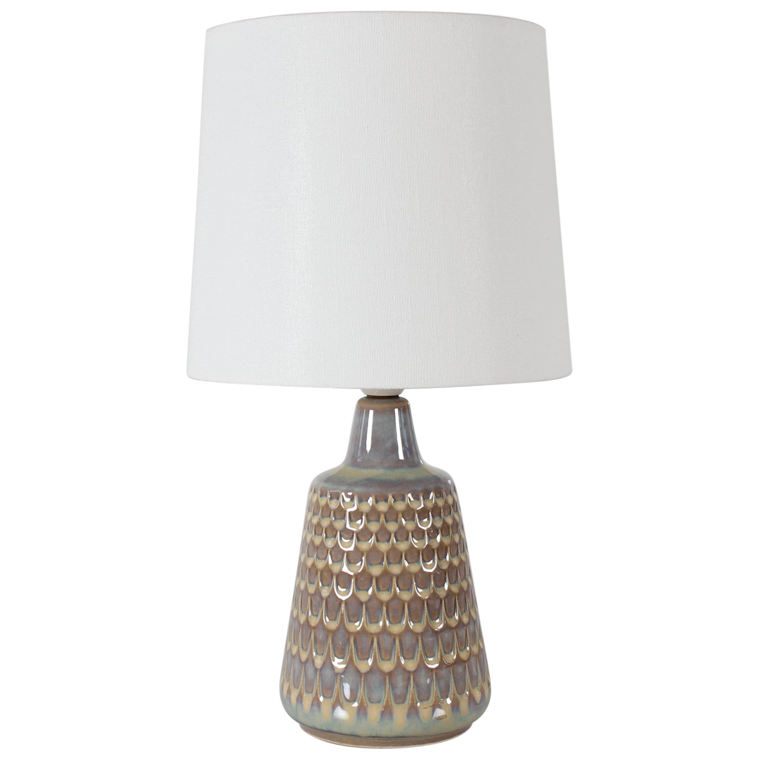 Danish Søholm Table Lamp in Einar Johansen Style, Dusty Lilac and Dusty Yellow