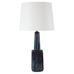 Dänische Søholm Hohe Tischlampe Blaue Keramik Einar Johansen zugeschrieben, 1960er Jahre
