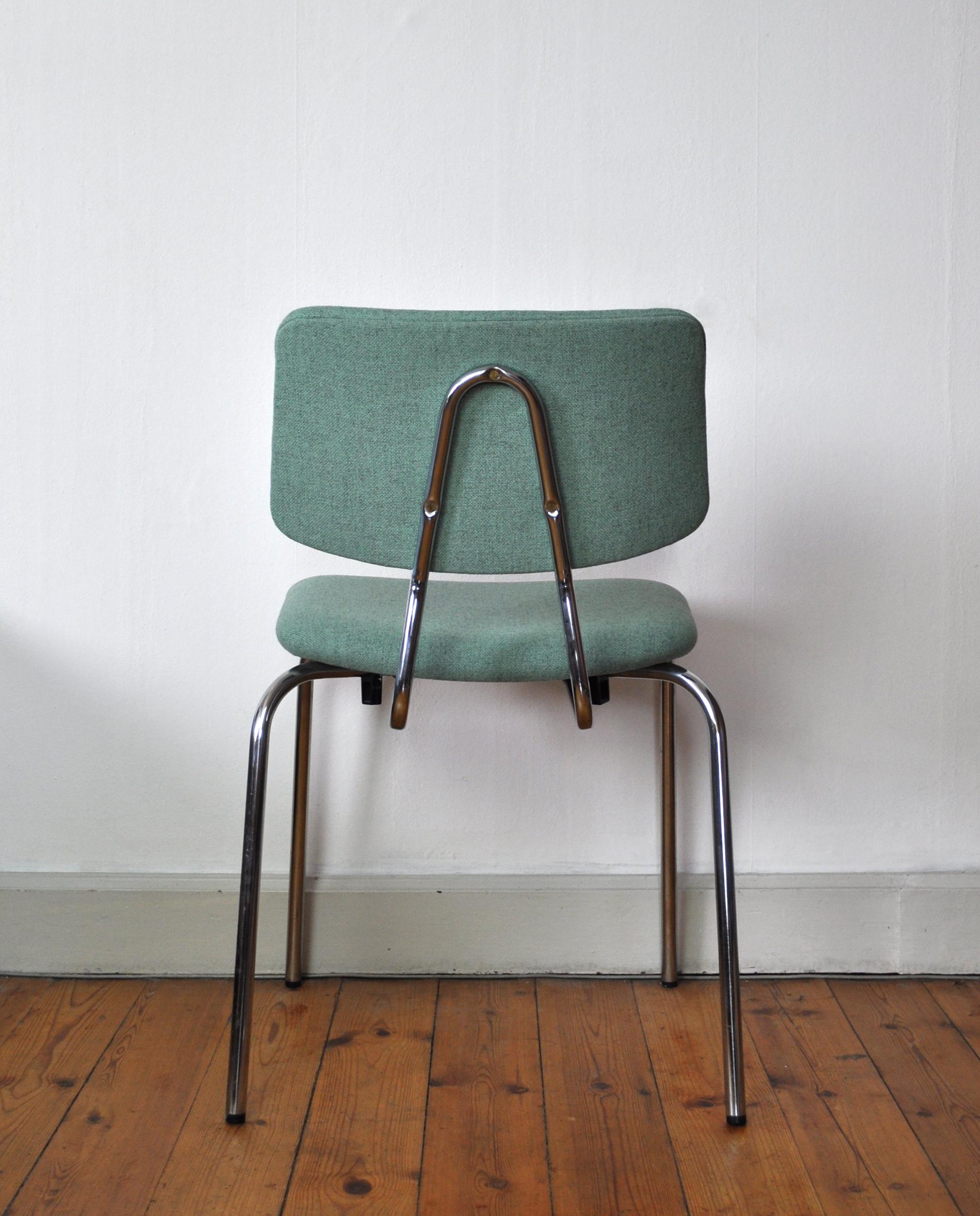 20th Century Danish Side Chair by Duba, Chromed Frame and New Kvadrat Upholstery