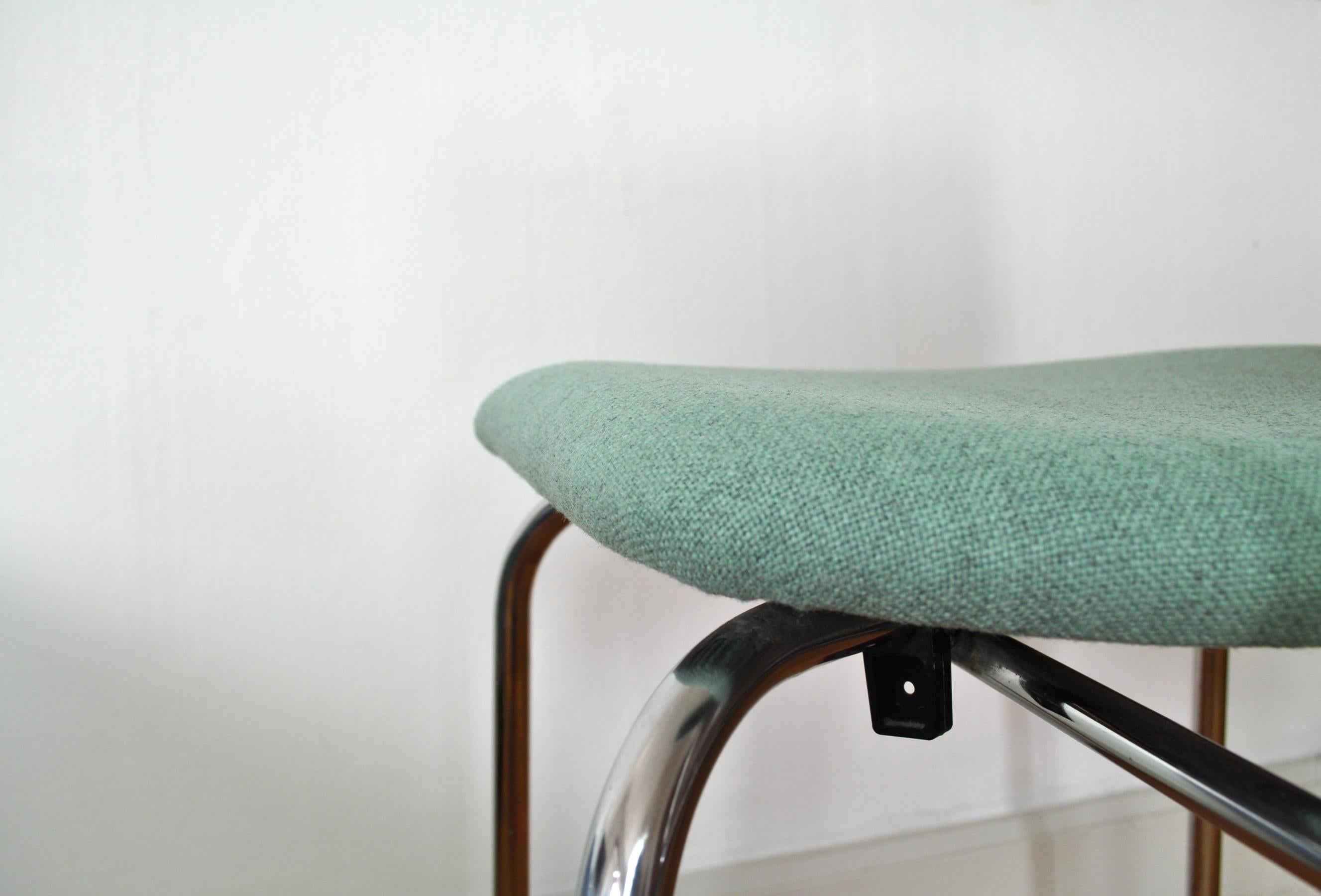 Danish Side Chair by Duba, Chromed Frame and New Kvadrat Upholstery 3