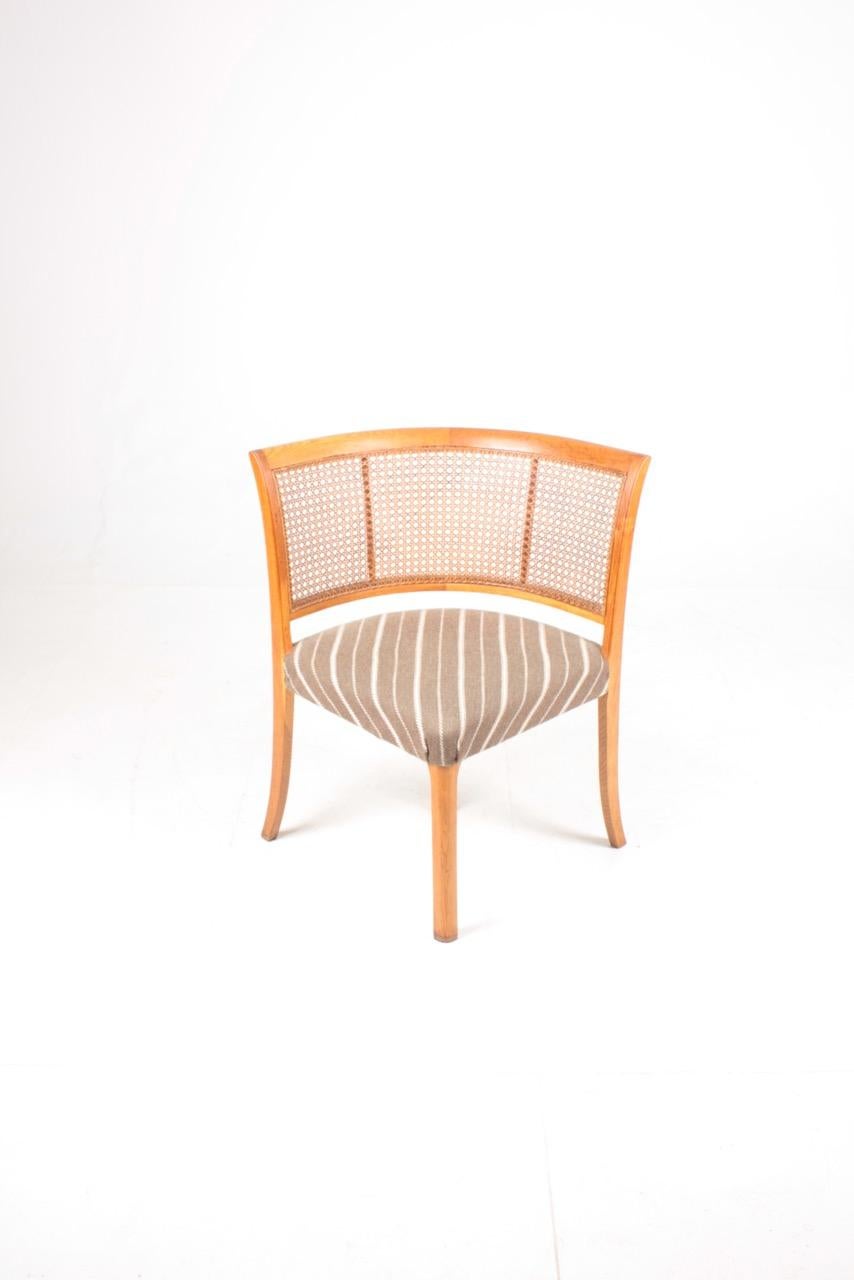Danish Side Chair in Oak and Cane, 1940s 1