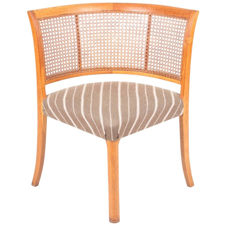 Danish Side Chair in Oak and Cane, 1940s