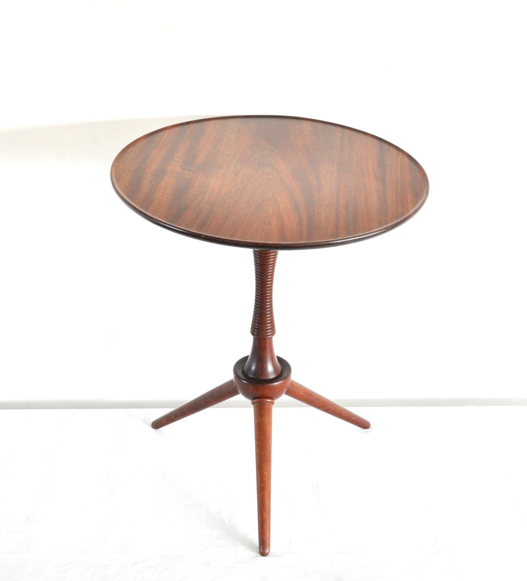 Scandinavian Modern Danish Side Table in Solid Mahogany by Cabinetmaker Frits Henningsen