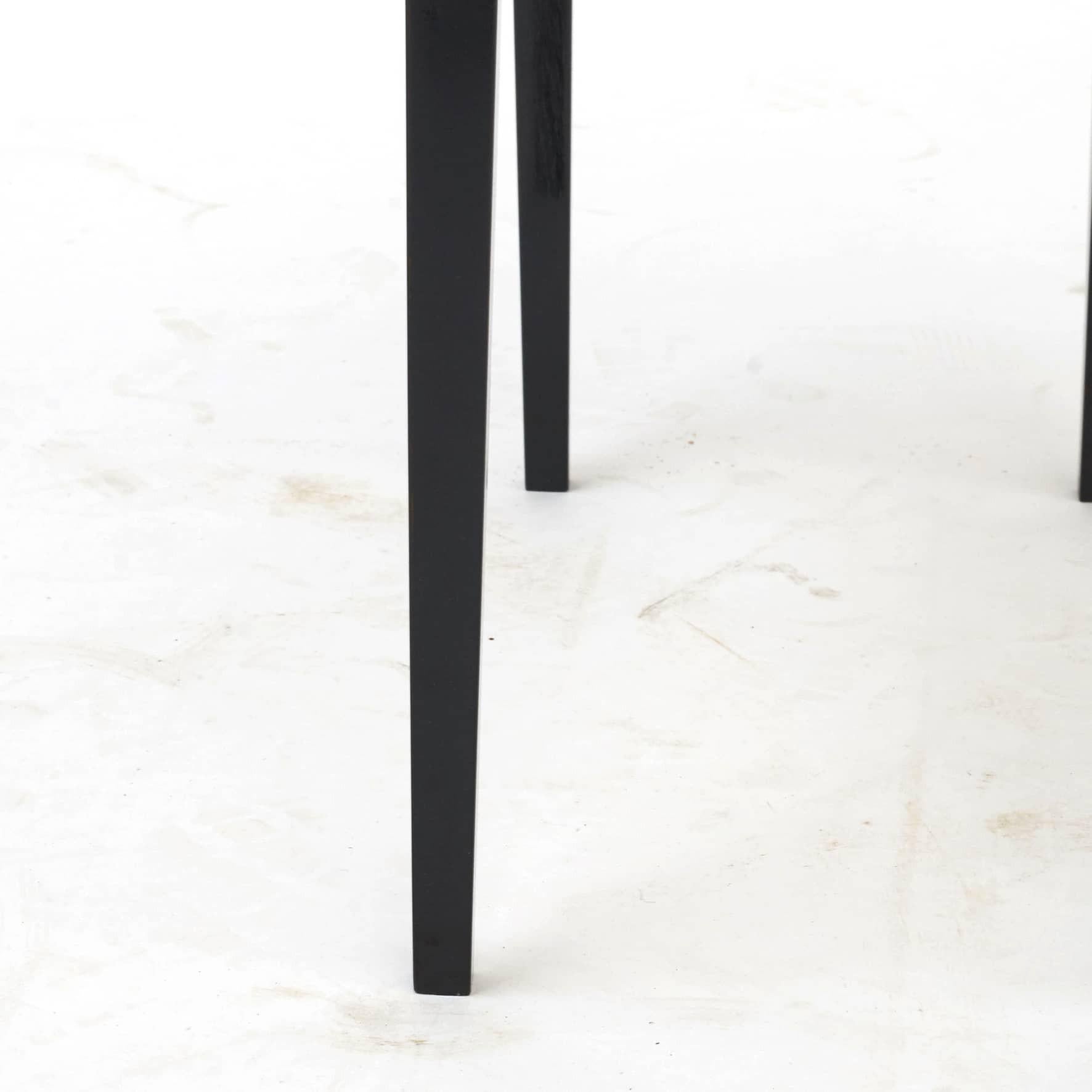 Danish Side Table with Brass Tray on Black Lacquered Stand 4