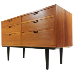 Vintage Danish Sideboard Chest of Drawers, 1960s-1970s Midcentury