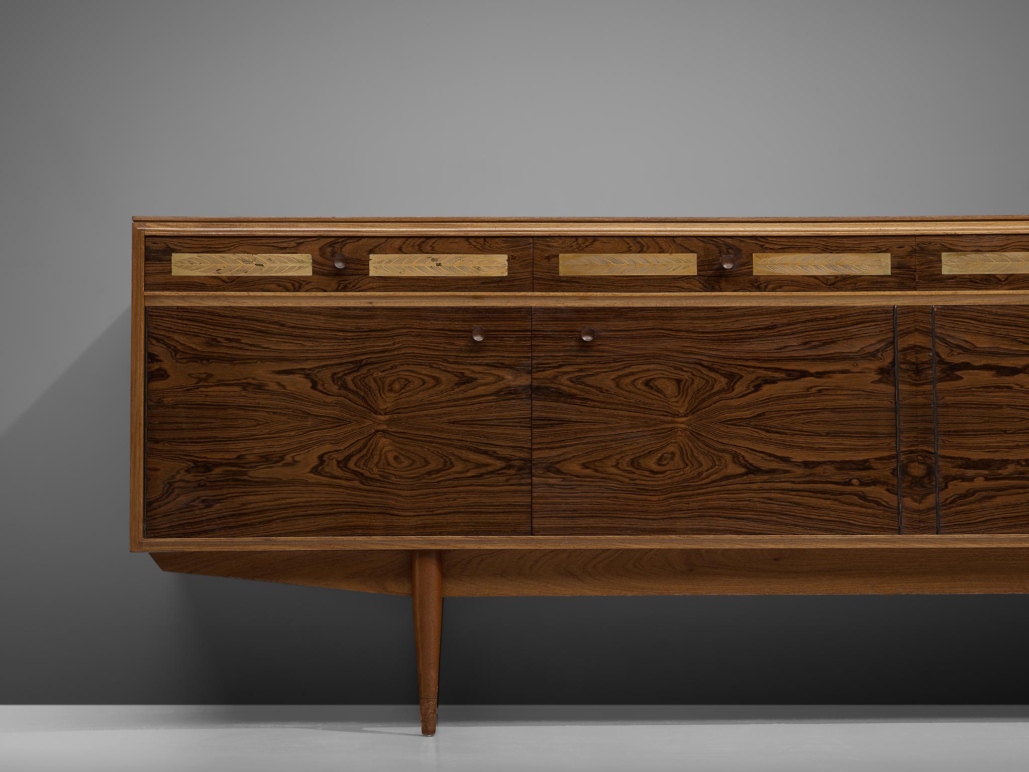 Danish Sideboard in Exotic Hardwood with Brass Details 1
