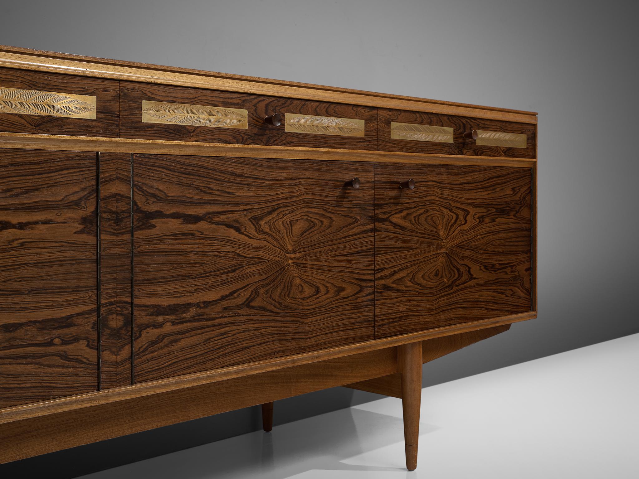 Danish Sideboard in Exotic Hardwood with Brass Details 2