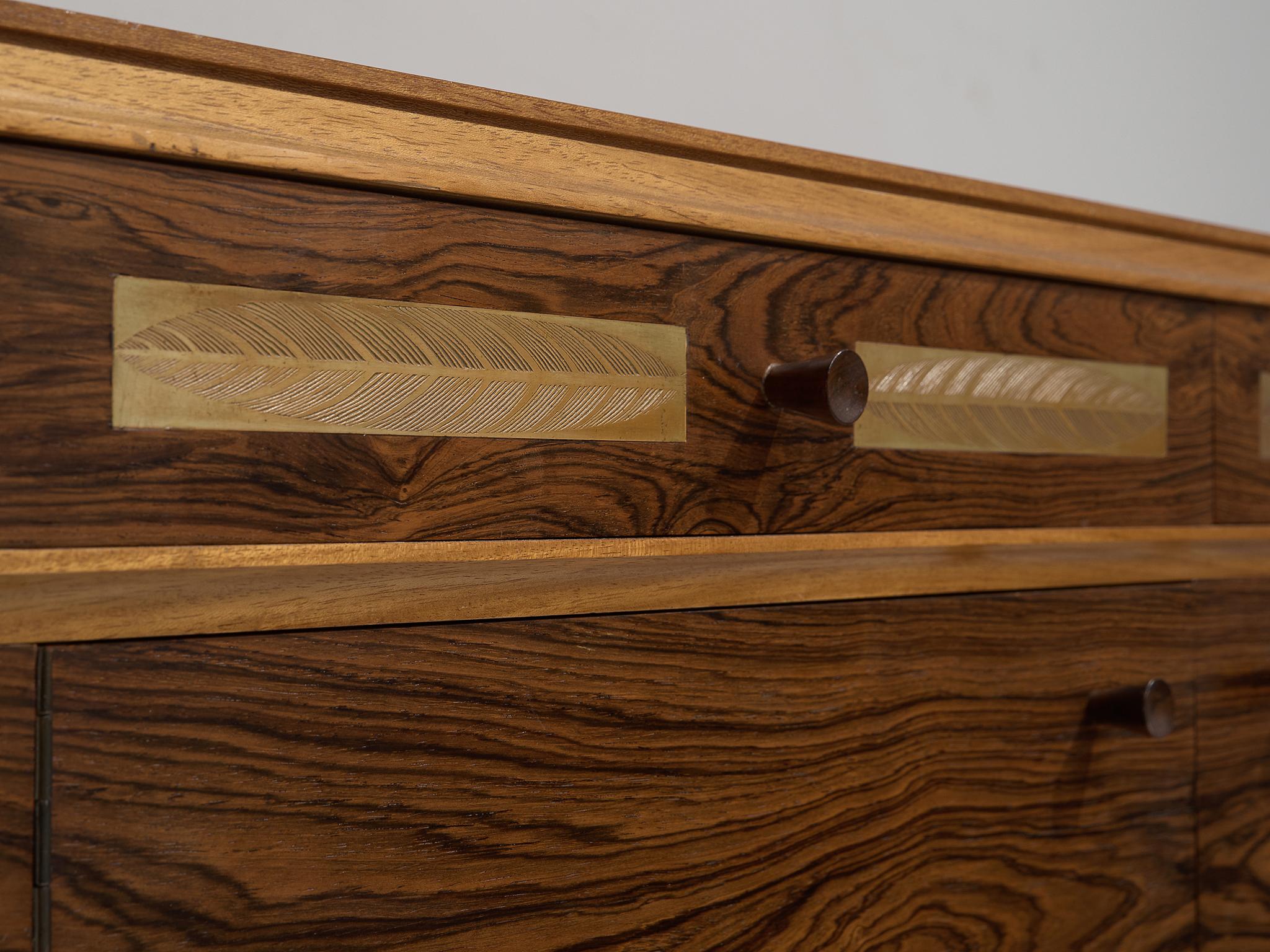 Danish Sideboard in Exotic Hardwood with Brass Details 3