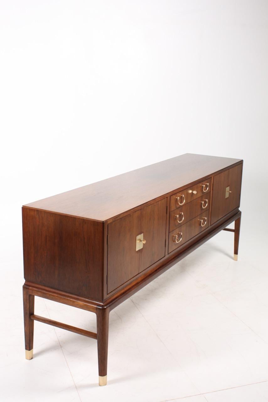 Danish Sideboard in Rosewood and Brass by Lysberg Hansen & Terp, 1940s 6