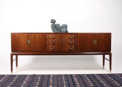 Danish Sideboard in Rosewood and Brass by Lysberg Hansen & Terp, 1940s