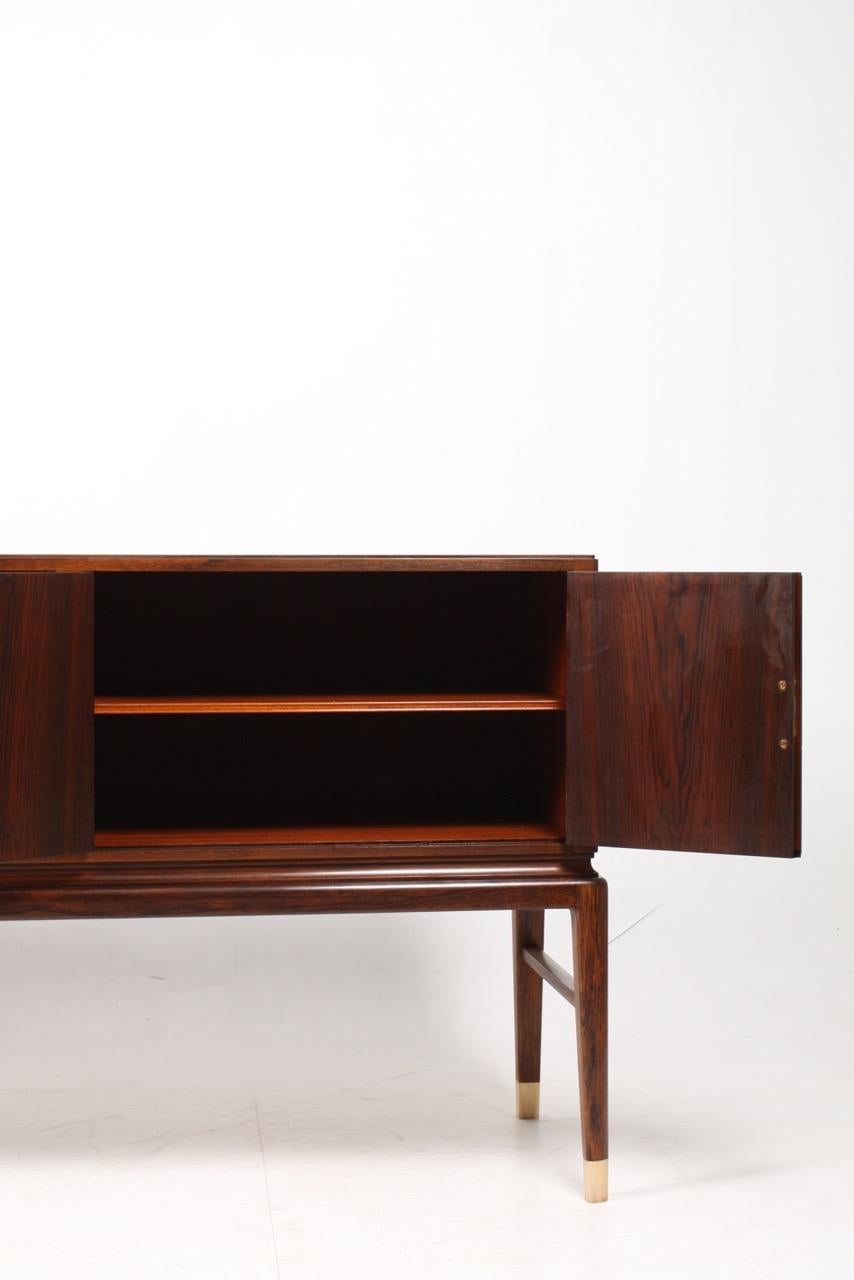 Danish Sideboard in Rosewood and Brass by Lysberg Hansen & Terp, 1940s 4