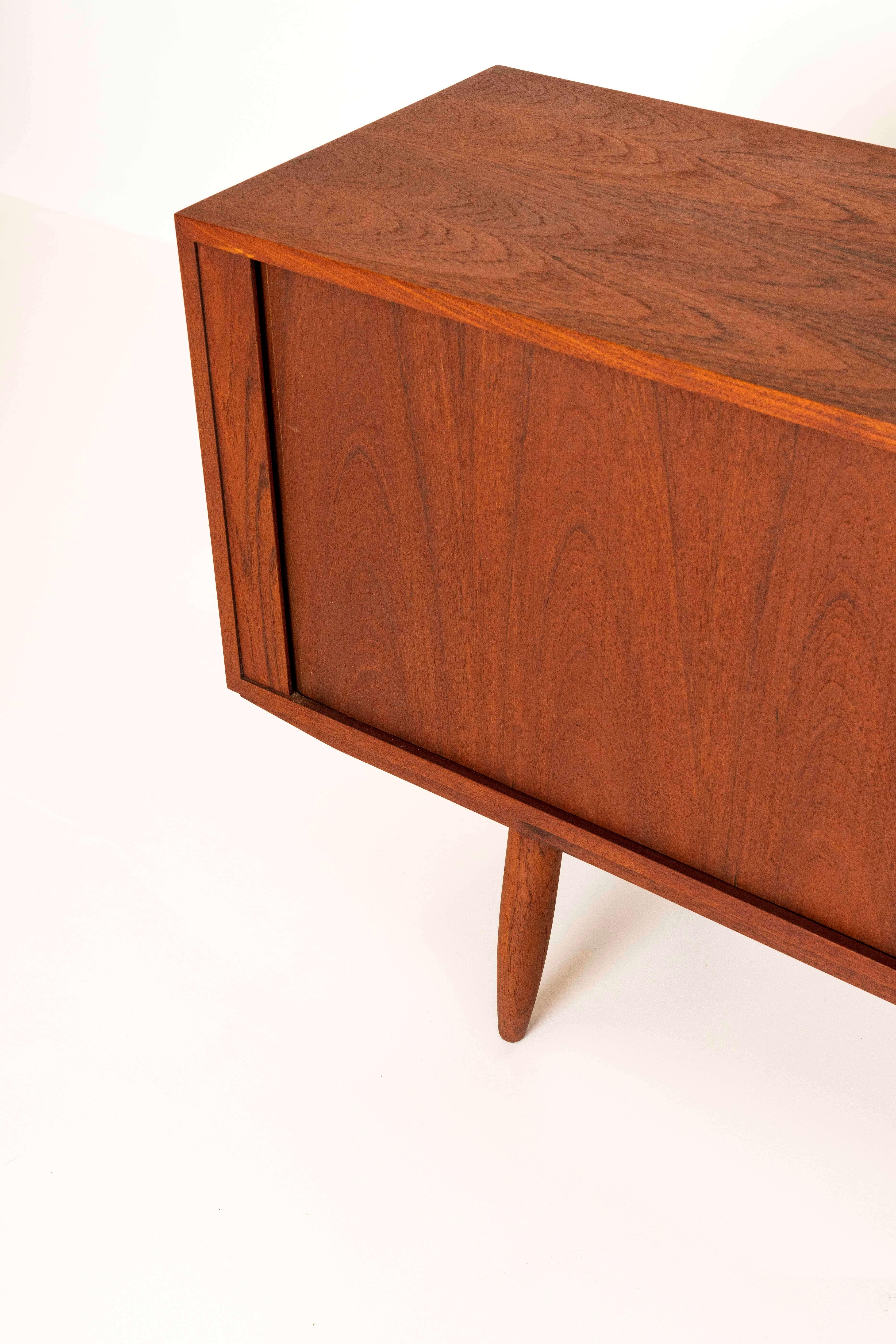 Danish Sideboard in Teak by Bruno Hansen with Colored Drawers For Sale 1