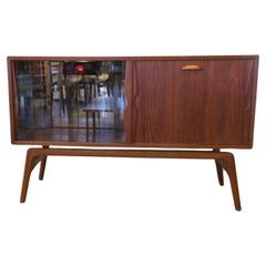 Danish sideboard in teak with illuminated bar cabinet 60s