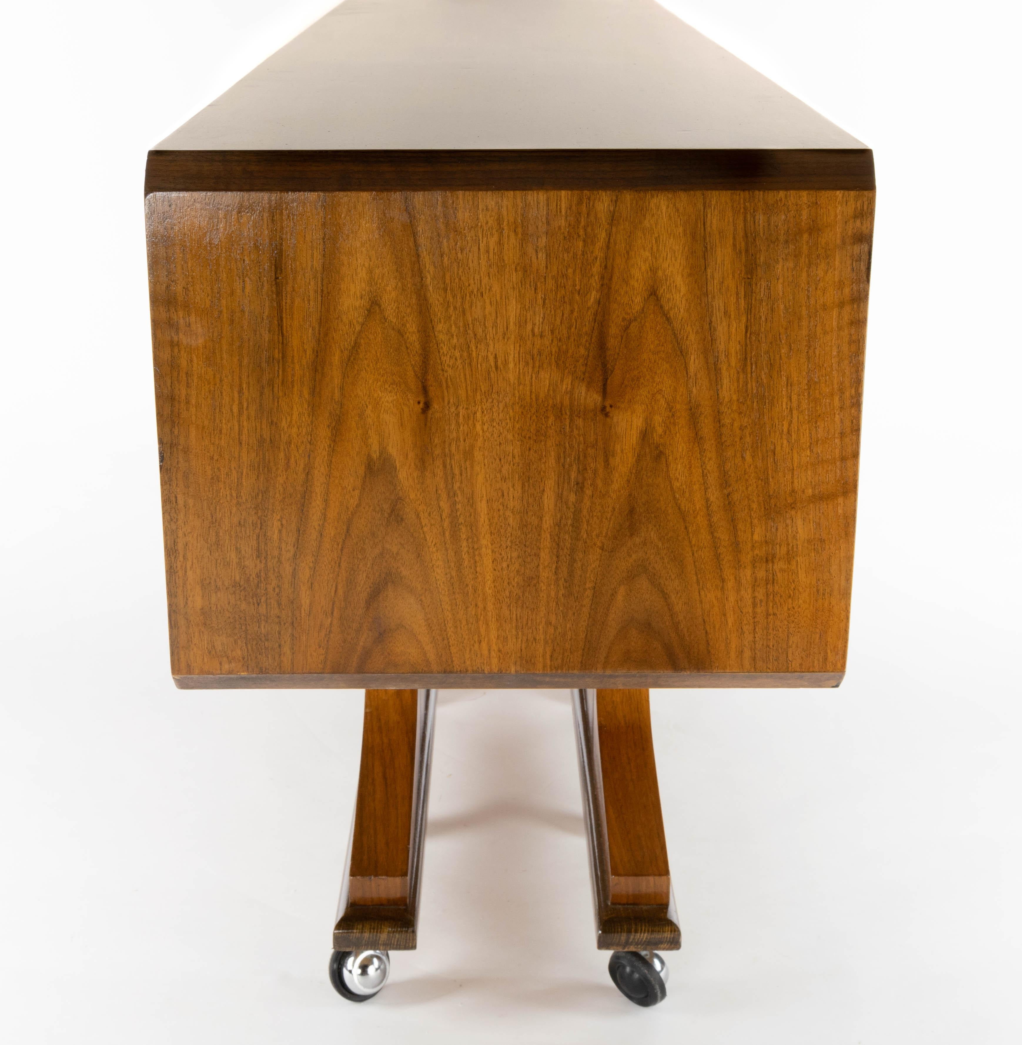 Danish Sideboard Mid-Century Modern Double-Sided and Wheels after Clausen & Søn 5