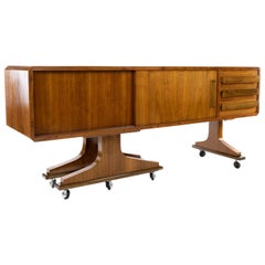 Danish Sideboard Mid-Century Modern Double-Sided and Wheels after Clausen & Søn