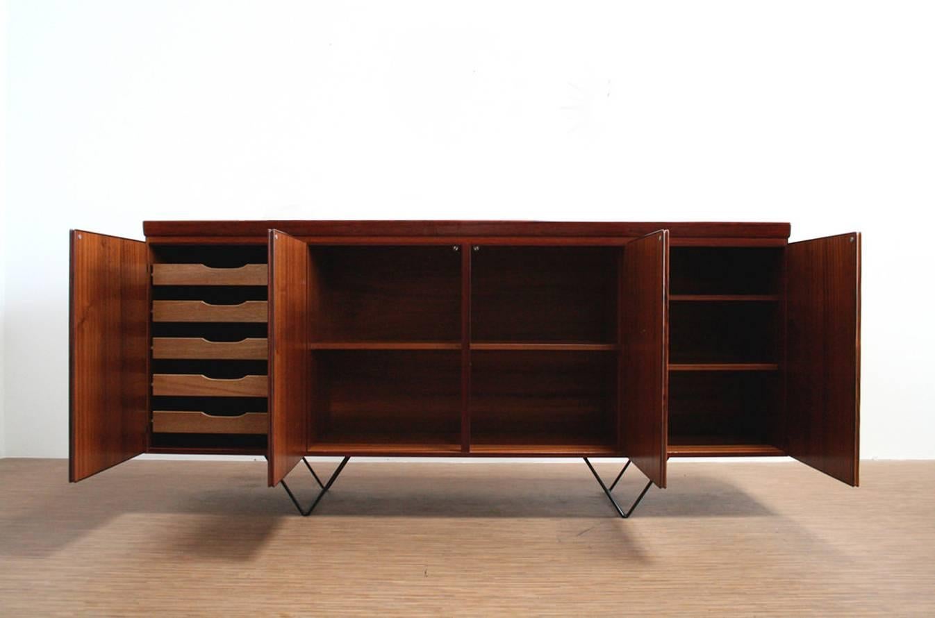 Danish Sideboard on Metal Hairpin Legs by Skovby Møbelfabrik at 1stDibs