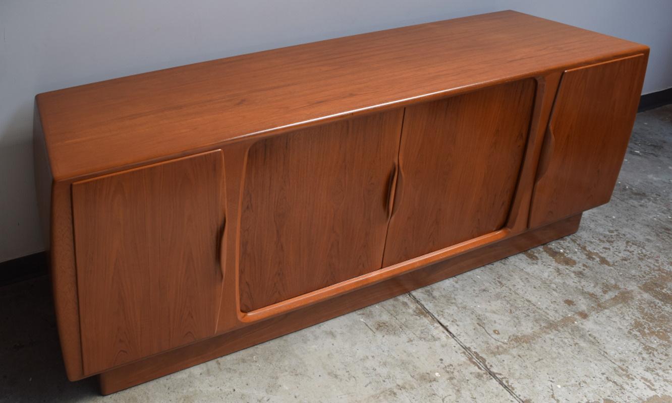 Danish Sideboard with Central Tambour Doors In Excellent Condition In Stratford, CT